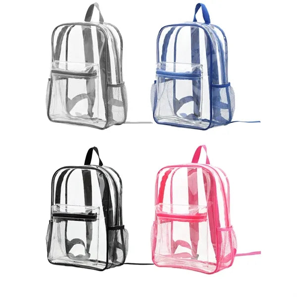 Personalized School PVC Clear Backpack with Reinforced Strap