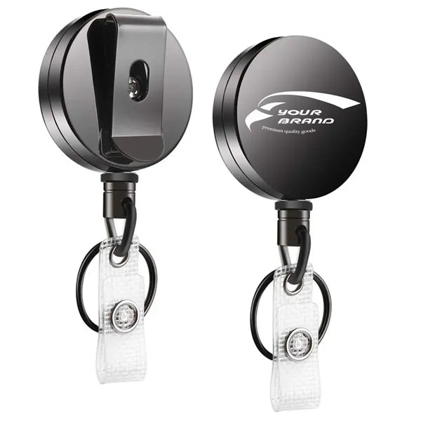 TransClear Black Retractable Clip Badge Holder