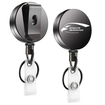 TransClear Black Retractable Clip Badge Holder