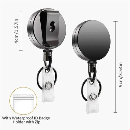 TransClear Black Retractable Clip Badge Holder