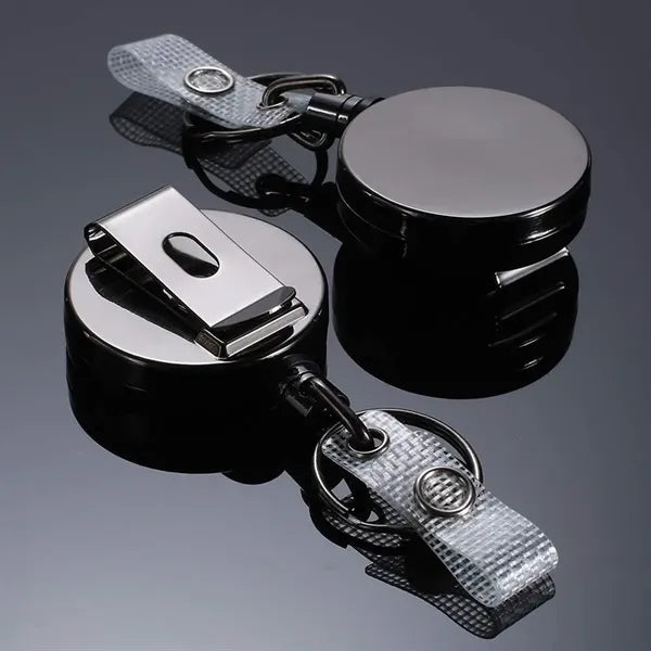 TransClear Black Retractable Clip Badge Holder