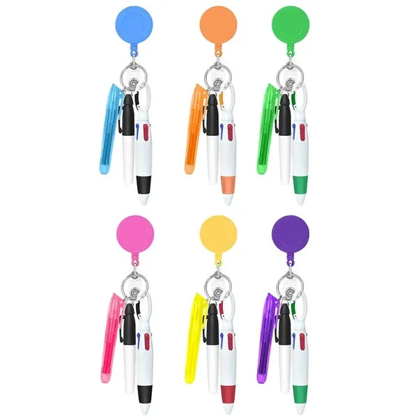Nurse Pen Set Medical Retractable ID Buckle Badge Holder