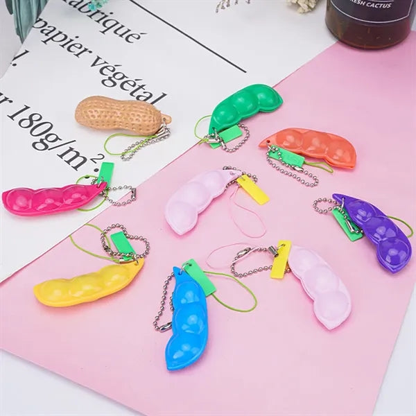 Stress Relieving Keychain Keyring Pendants Bean Soybean Toys