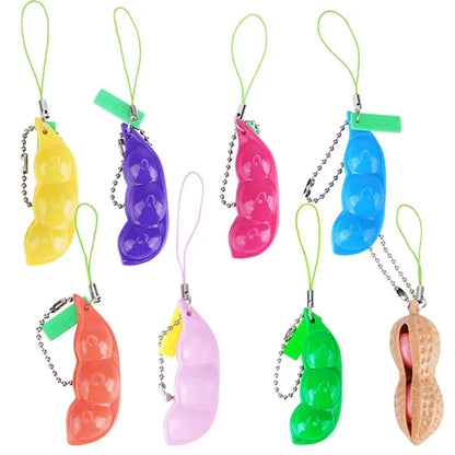 Stress Relieving Keychain Keyring Pendants Bean Soybean Toys