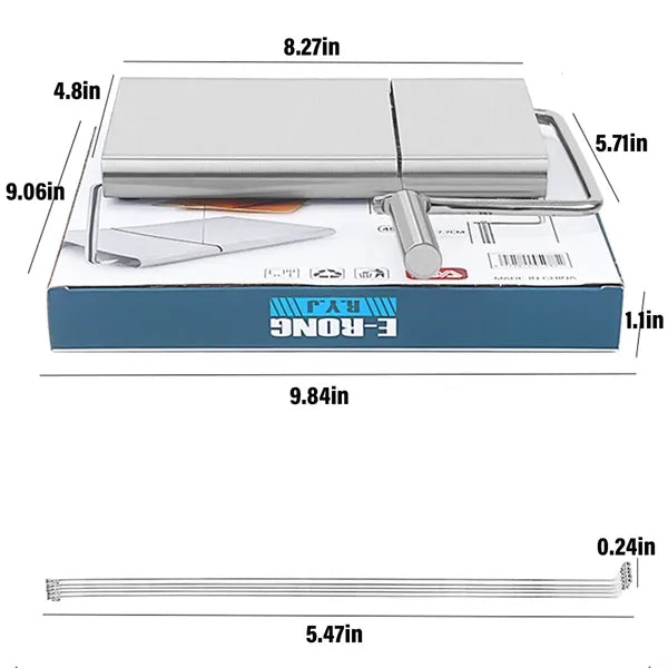 Stainless Steel Cheese Slicer Cutter W/ Accurate Size Scale