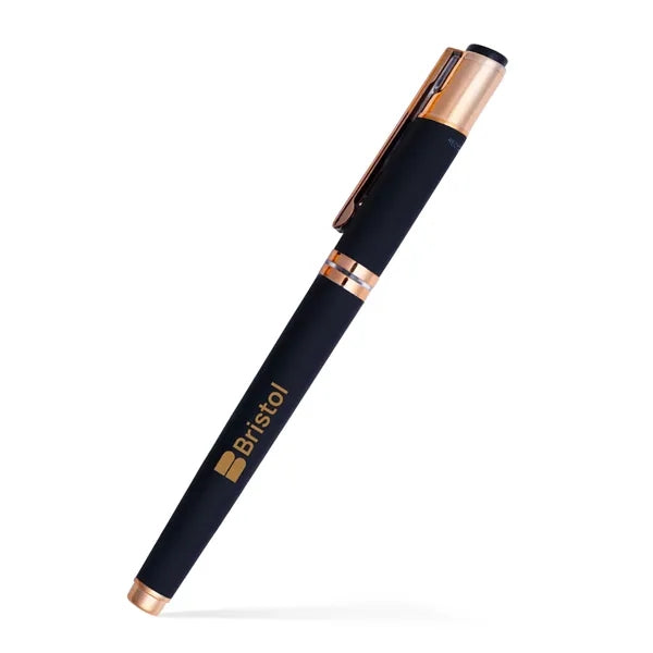 The Satin Noble Gel Pen with Rose Gold Accents