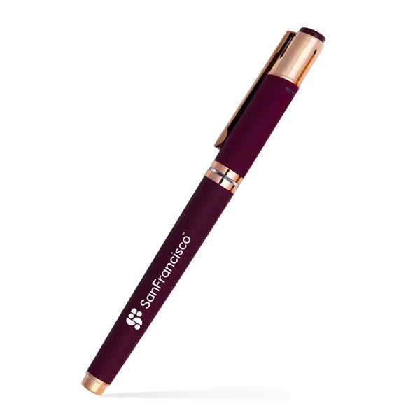The Satin Noble Gel Pen with Rose Gold Accents