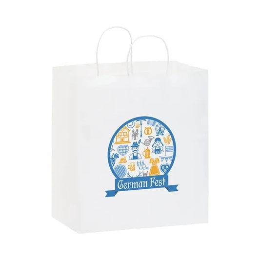 White Kraft Twisted Paper Handle Shopper - DIGITAL