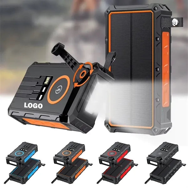 20000mAh Hand Crank Solar Power Bank With Flashlight