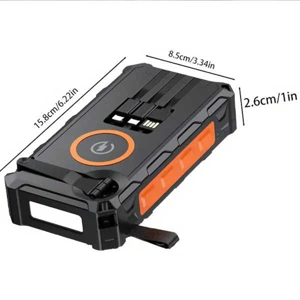 20000mAh Hand Crank Solar Power Bank With Flashlight