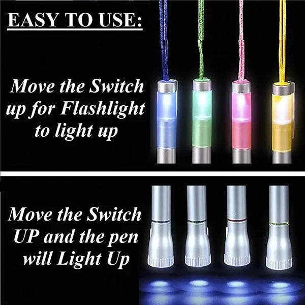LED Light Up Ballpoint Pen with Necklace