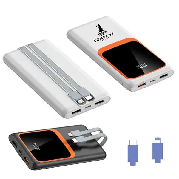 10000mAh Power Bank Bulit In Cable