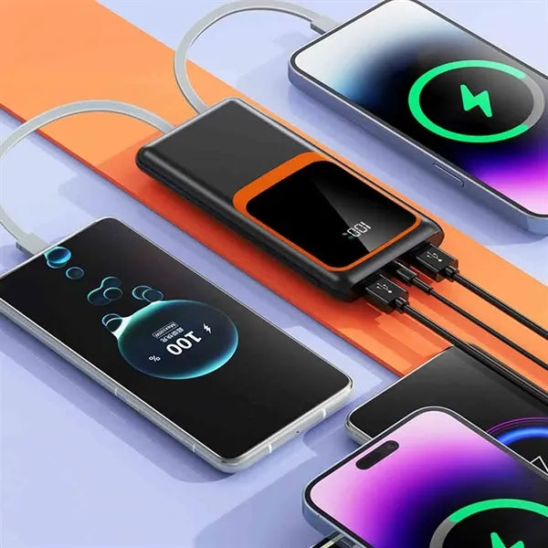 10000mAh Power Bank Bulit In Cable