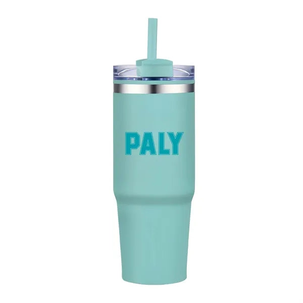 30 oz. Double Wall Stainless Steel Tumbler w/ Lid and Straw