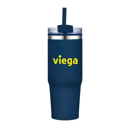 30 oz. Double Wall Stainless Steel Tumbler w/ Lid and Straw