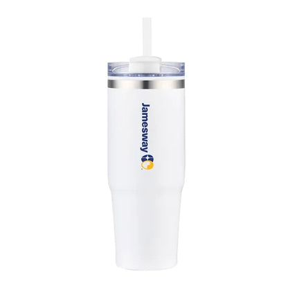 30 oz. Double Wall Stainless Steel Tumbler w/ Lid and Straw