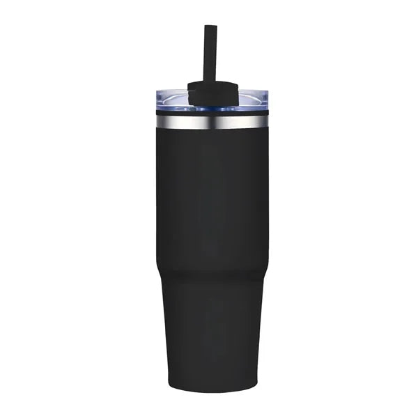 30 oz. Double Wall Stainless Steel Tumbler w/ Lid and Straw