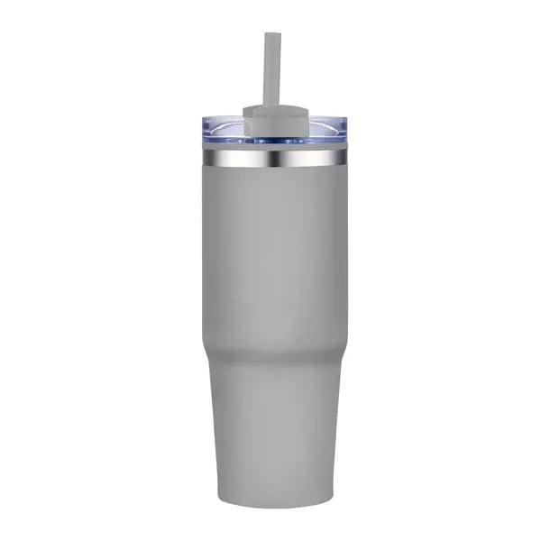 30 oz. Double Wall Stainless Steel Tumbler w/ Lid and Straw