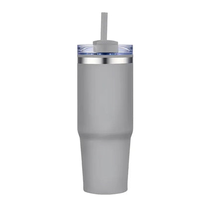 30 oz. Double Wall Stainless Steel Tumbler w/ Lid and Straw