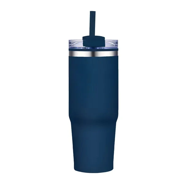 30 oz. Double Wall Stainless Steel Tumbler w/ Lid and Straw