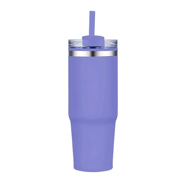 30 oz. Double Wall Stainless Steel Tumbler w/ Lid and Straw