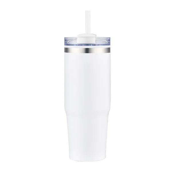 30 oz. Double Wall Stainless Steel Tumbler w/ Lid and Straw