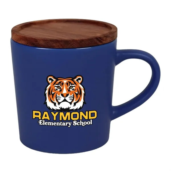 16 oz. Ceramic Mug with Wood Lid