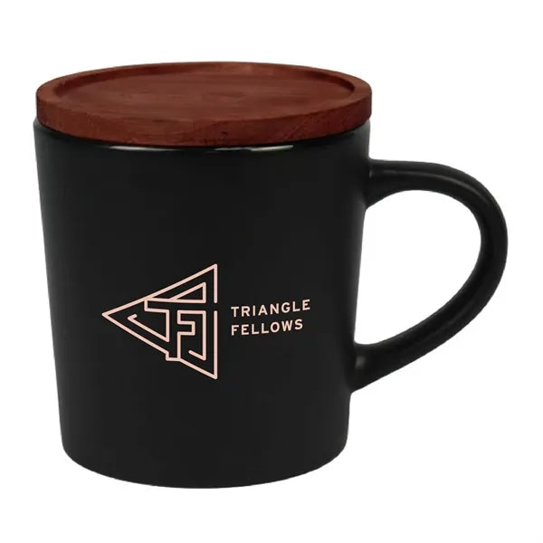 16 oz. Ceramic Mug with Wood Lid