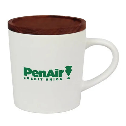 16 oz. Ceramic Mug with Wood Lid