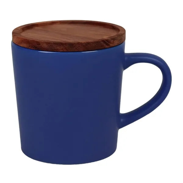 16 oz. Ceramic Mug with Wood Lid