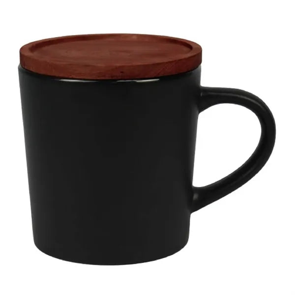 16 oz. Ceramic Mug with Wood Lid