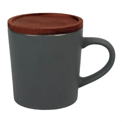 16 oz. Ceramic Mug with Wood Lid