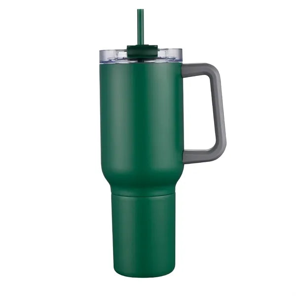21 oz. Stainless Steel Mug w/ Handle, Straw, Can Cooler