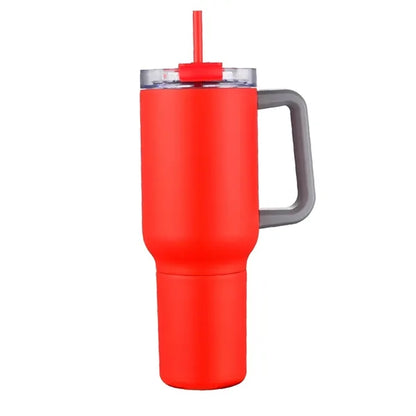 21 oz. Stainless Steel Mug w/ Handle, Straw, Can Cooler