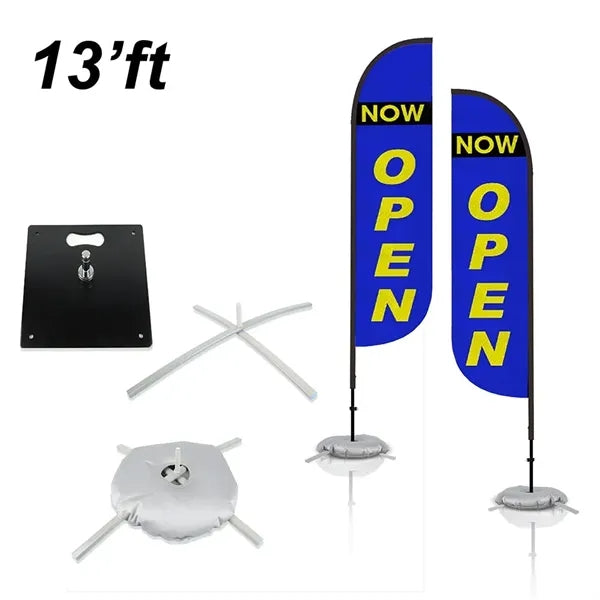 13' Custom Feather Flag Kit - Double Sided With X Base