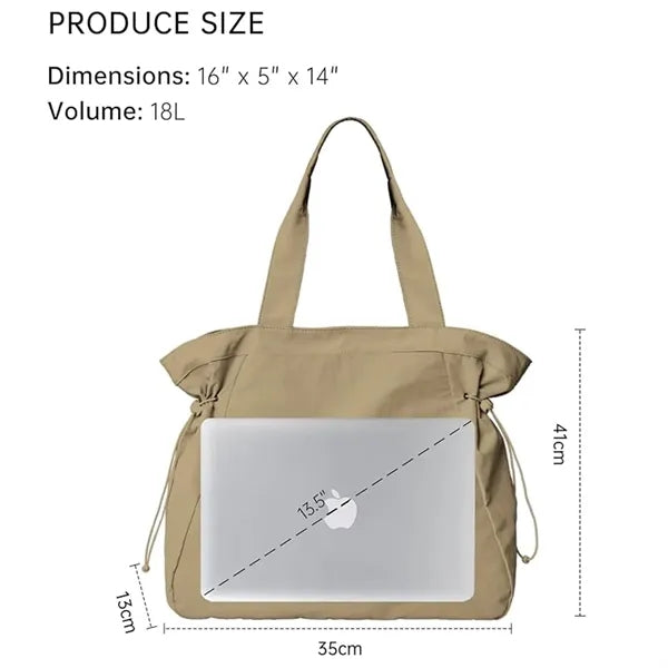 Nylon Side Draw Lightweight Tote Bag