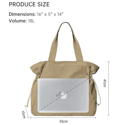 Nylon Side Draw Lightweight Tote Bag