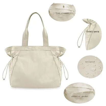 Nylon Side Draw Lightweight Tote Bag