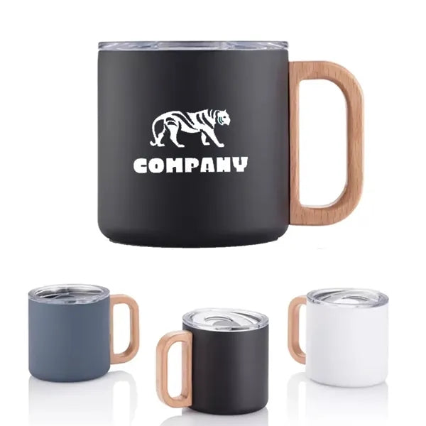 Vacuum Mug with Wood Handle