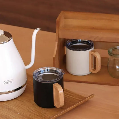 Vacuum Mug with Wood Handle