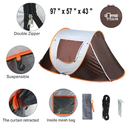 4 Person Pop Up Camping Tent ( 97" X 57" X 43" )