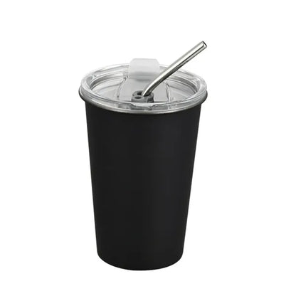 16Oz Stainless Steel Cup With Lid And Straw