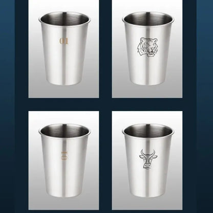 16Oz Stainless Steel Cup With Lid And Straw