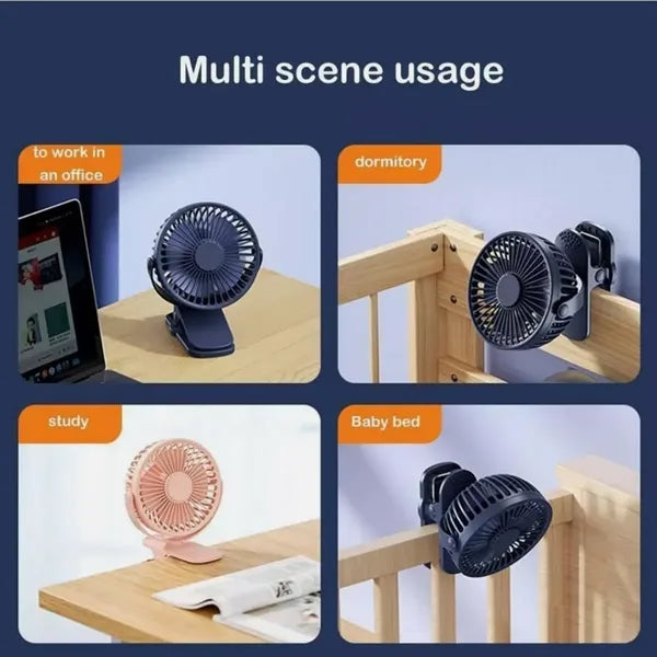 4 Inch USB Rechargeable Clip On Fan