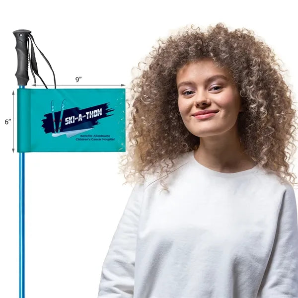 9" X 6" Double Sided Rectangle Ski Pole Flag