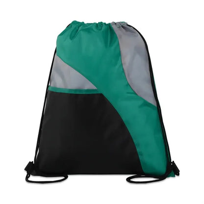 TRI-COLORED MESH POCKET DRAWSTRING BACKPACK