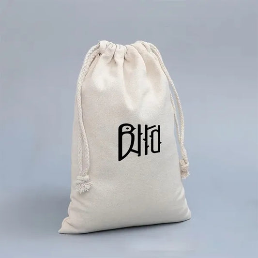 Medium Cotton and Linen Drawstring Bag ( 4.7'' x 5.9'' )