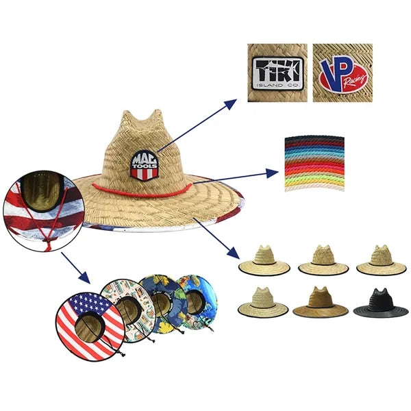 Wide Brim Lifeguard Beach Sun Straw Hat