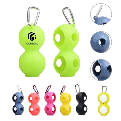 Outdoor Silicone portable golf ball 2-piece protective case