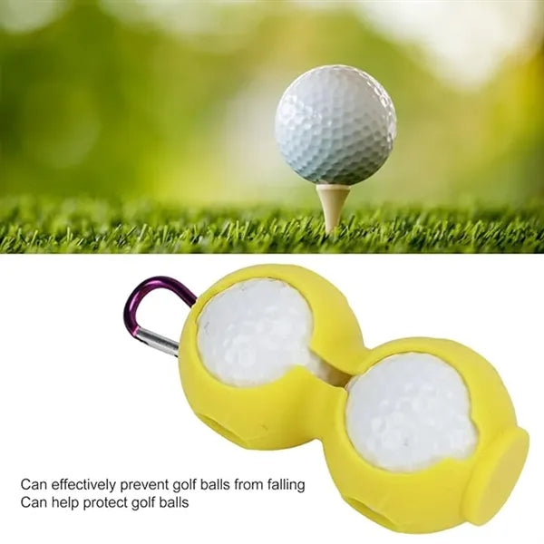 Outdoor Silicone portable golf ball 2-piece protective case